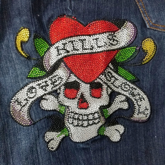 COPY - NWT ED HARDY Flared Jeweled Jeans - Picture 6 of 15